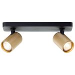 Brilliant Marty Luce da soffitto Aluminium Sabbioso Nero Oro 10W 700lm - 830 Luce Calda -  | Incl. 2x GU10