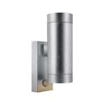 Nordlux Tin Luce Da Parete Metallo e Vetro Grigio Up & Down | 76mm - IP54 - Adatto per 2x GU10 - Sensore di Movimento e Luce
