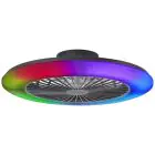 Brilliant Salerno Ventilatore Da Soffitto Plastica Nero 54W 6800lm - 830-865 CCT+RGB | 577mm - Telecomando Dimmerabile