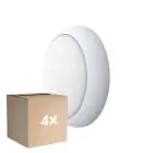Confezione Multipack 4x Noxion Bulkhead LED Pro V2 12/16/20W 2400lm - 830-840-865 CCT | 325mm - IP65 + Il Anello Bianca