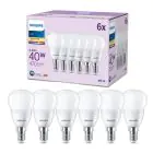 Confezione Multipack 6x Philips Bulbo LED E14 Pera Ghiaccio 5W 470lm - 827 Bianco Molto Caldo