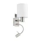 Eglo Luce Da Parete Pasteri Acciaio Nichel Satinato 40 | IP20 - Incl. Faretti e Escl. 1x E27
